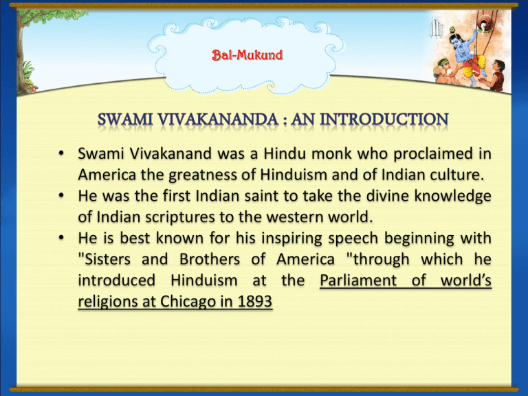 swami vivekananda biography ppt