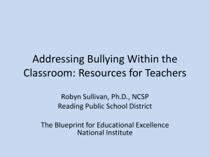 Addressing Bullying Within the Classroom