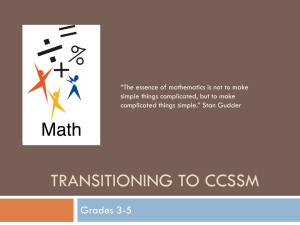 Transitioning To CCSSM Grades3-5 Nov. 6