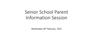 Parent Information Night Slideshow
