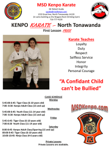 KIds Karate Flyer - Karate in Tonawanda NY