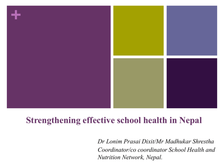 Strengthening Effective School Health In Nepal