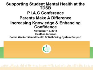 Supporting Student Mental Health at the TDSB