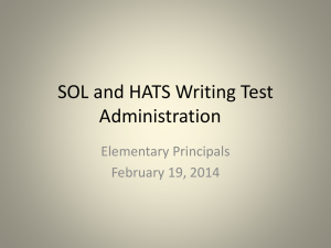 SOL and HATS Writing Test Adminstration