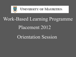 Work-Based Learning Programme