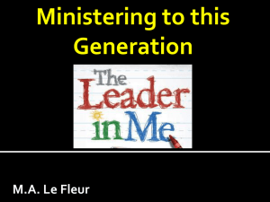Ministering to This Generation