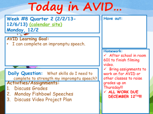 AVID Week 8 Quarter 2 Lessons