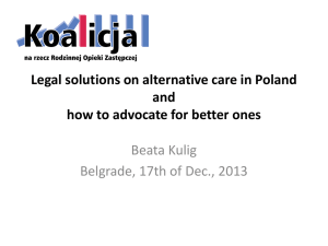 Legal solutions on alternative care in Poland and how to advocate