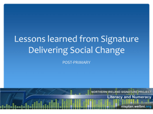 Lessons learned from Signature
