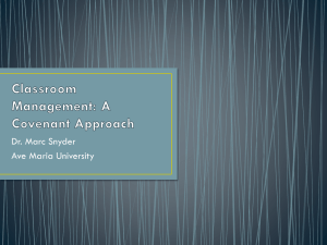 Classroom Management: A Covenant Approach