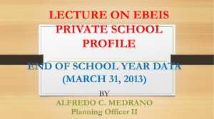 LECTURE ON EBEIS PRIVATE SCHOOL PROFILE