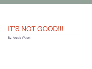 It`s Not Good - Persuasive Speech, Aroob Wasmi