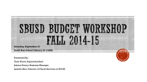 SBUSD Budget Workshop Fall 2014-15