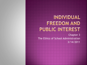 Individual Freedom and Public Interest