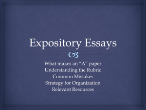 Expository Essays - Mrs. Loux`s English Class