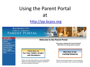Using the Parent Portal at - Baltimore City Public Schools