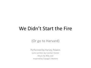 We Didn`t Start the Fire - The University of Texas at Austin