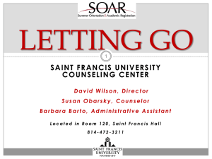 LETTING GO - Saint Francis University