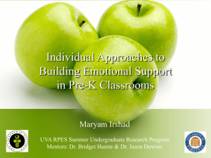Individual Approaches to Building Emotional Support in Pre