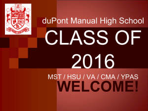 Freshman Year - duPont Manual High School