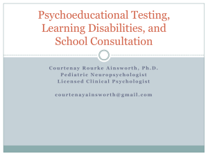 Psychoeducational Testing, Learning Disabilities, and School