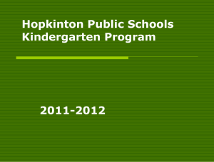 Hopkinton Public Schools pilots Full Day Kindergarten