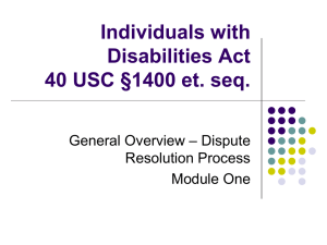 Individuals with Disabilities Act 40 USC §1400 et