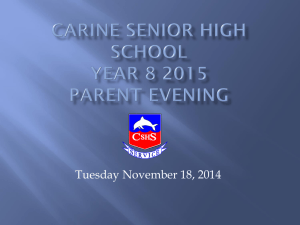 Year 8 2015 Parent Evening Presentation