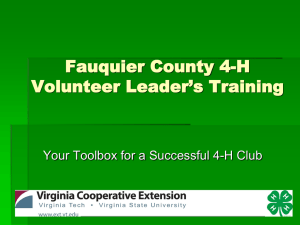 Loudoun County 4-H Volunteer Leader`s Training