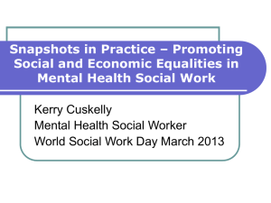 Promoting Social and Economic Equalities in Mental Health Social