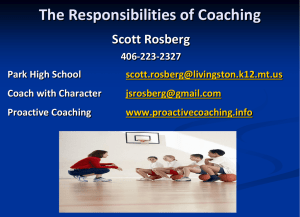 The Responsibility of Coaching