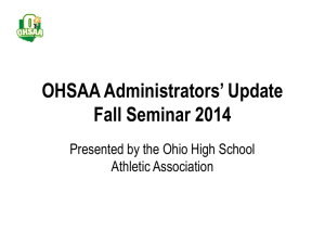 Update Fall Seminar 2010 - Ohio High School Athletic Association
