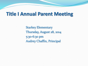 Title I Parent Meeting Power Point