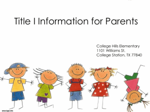 Title I information for parents