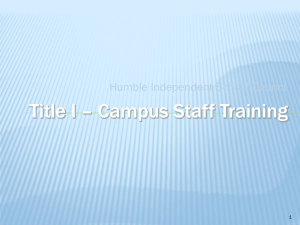 Title I Staff Training