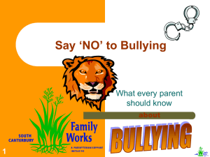Say `NO` to Bullying - Family Works South Canterbury