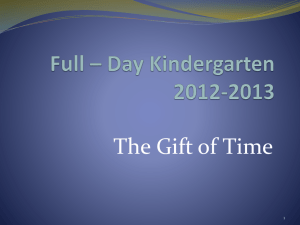 Full * Day Kindergarten Proposal 2012-2013
