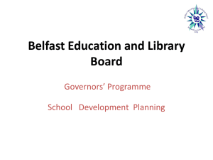 School Development Planning - Belfast Education & Library Board