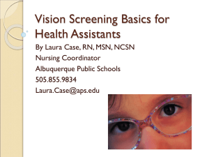 Vision Screening Basics for Health Assistants