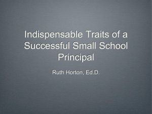 Indispensable Traits of a Successful Small School Principal