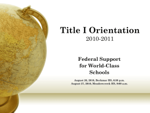 Title I Orientation - Gwinnett County Public Schools