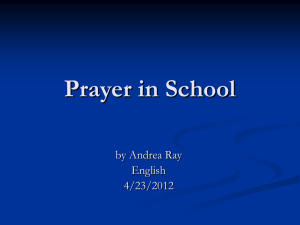 Prayer in School Thesis Statement