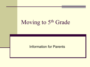 Moving to 5th Grade - Long Hill Township Public Schools