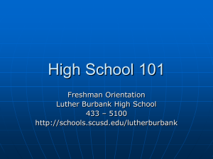 High School 101 - Luther Burbank High School