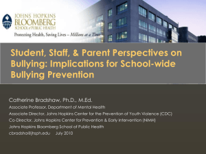 Student, Staff, and Parent Perspectives on Bullying