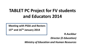 Tablet PC project FoRM V 2014 - Ministry of Education and Human