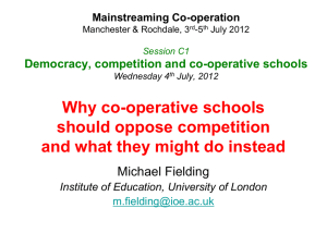 Why co-operative schools should oppose competition, and what