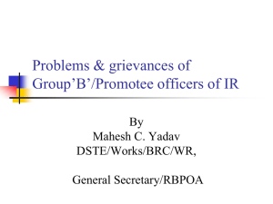 Problems & grievances of Group`B`/Promotee