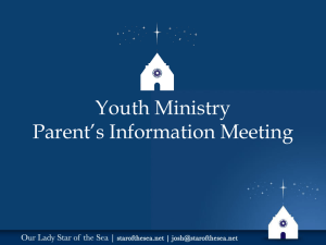 Youth Ministry Parent`s Information Meeting