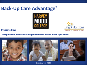 October 2013 Back-Up Care PowerPoint Presentation